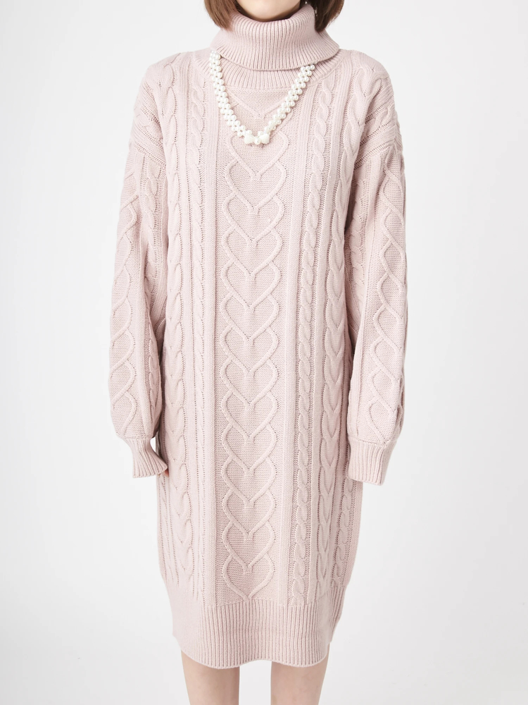 超お買得‼️ANAY ニットロングワンピース ピンクベージュ アニュアンス anuans シアープリーツニットワンピース （PINK