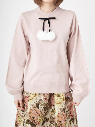 ポンポン付きニット - Ank Rouge(アンクルージュ)のニット