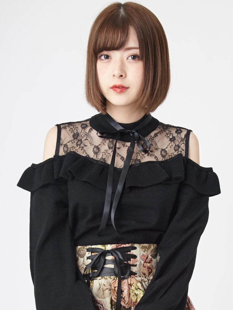 レース切り替えニットプルオーバー Ank Rouge アンクルージュ のニット ファッション通販 Ailand アイランド レース切り替えニットプルオーバー Ank Rouge アンクルージュ のニット ファッション通販 Ailand アイランド