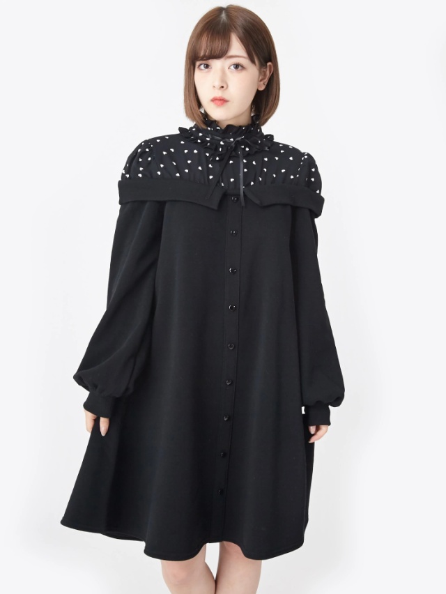 ハートドット切り替えワンピース - Ank Rouge(アンクルージュ)の  