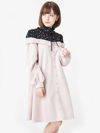 ハートドット切り替えワンピース - Ank Rouge(アンクルージュ)の