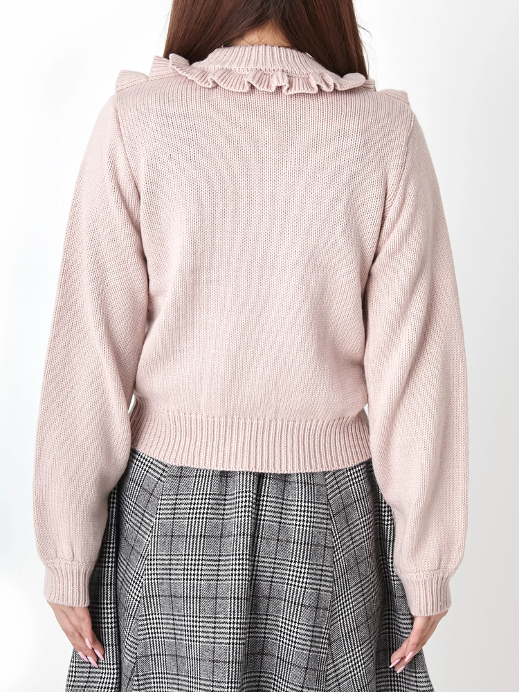 ハートケーブルフリルハイネックプルオーバー - Ank Rouge(アン