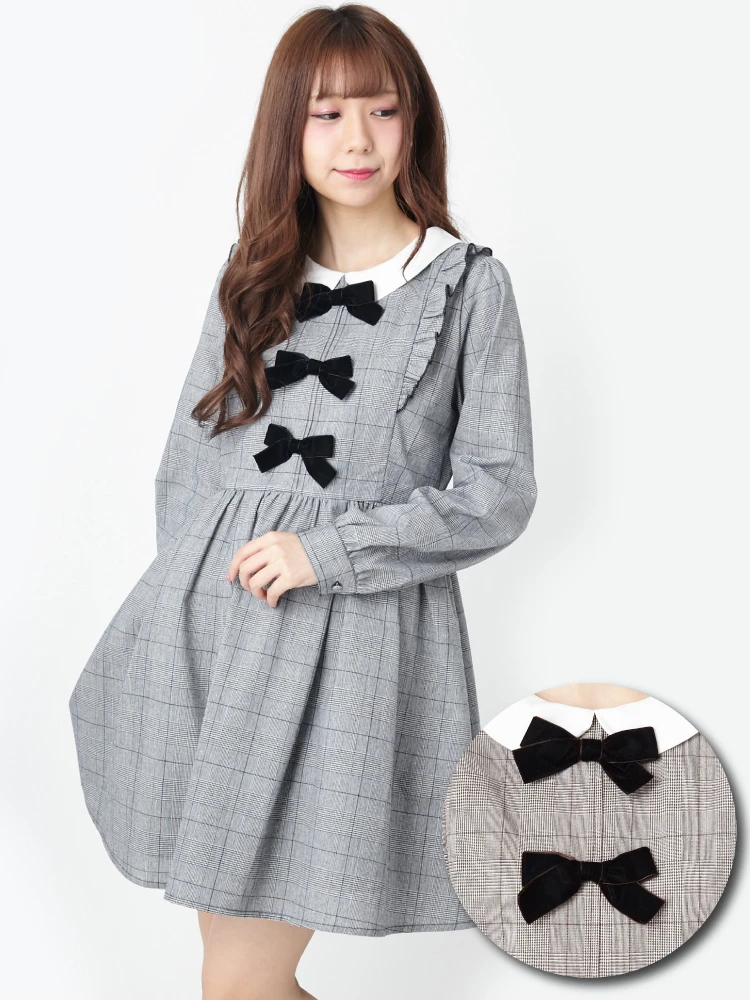 フロントリボンチェックOP - Ank Rouge(アンクルージュ)のワンピース