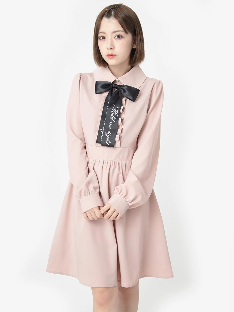 美品✨フォクシー シルクリボンドレス ワンピース Aライン ピンクベージュ 38 DR8990EW01168_fw_thumbM.jpg