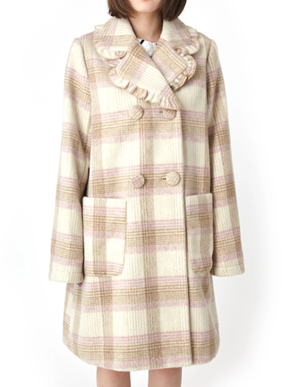 FLUGGE コットンビックシルエットコート　ベージュ MIESROHE]sustainable ビックカラーショートトレンチコート