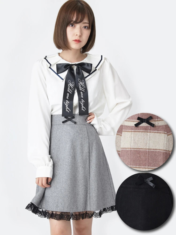 起毛台形ミニスカート - Ank Rouge(アンクルージュ)のスカート