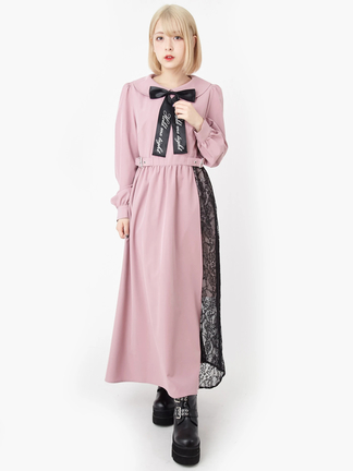 ロゴリボンレース切り替えワンピース - Ank Rouge(アンクルージュ)の