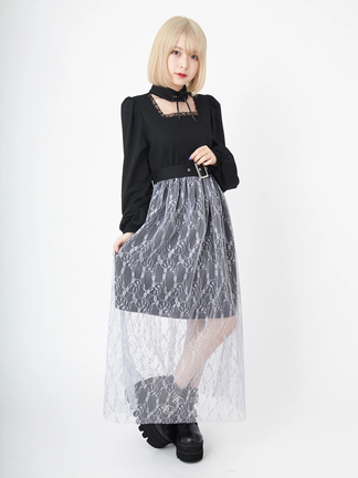 初版お菓子の国ワンピース 黒 チョーカー付き スピンドルチョーカーワンピース - Ank Rouge(アンクルージュ)の