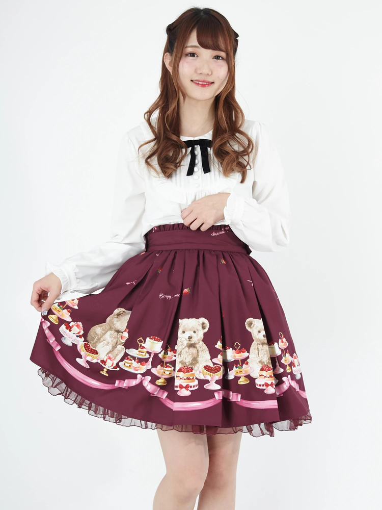 未使用　アンクルージュ　くまうさぎ　レース　スカート　ロリータ　coquette Ank Rouge - 未使用 アンクルージュ くまうさぎ レース スカート