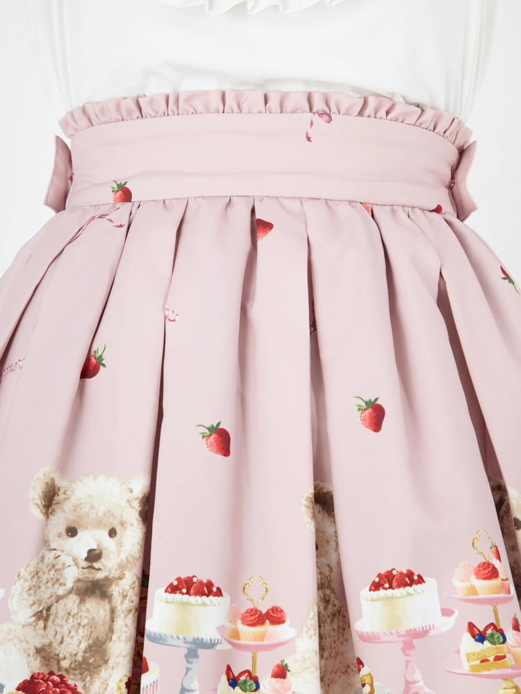 Ank Rouge アンクルージュ　チョコレート　スカート　熊　ベアー　ピンク Bears cake スカート - Ank Rouge(アンクルージュ)のスカート