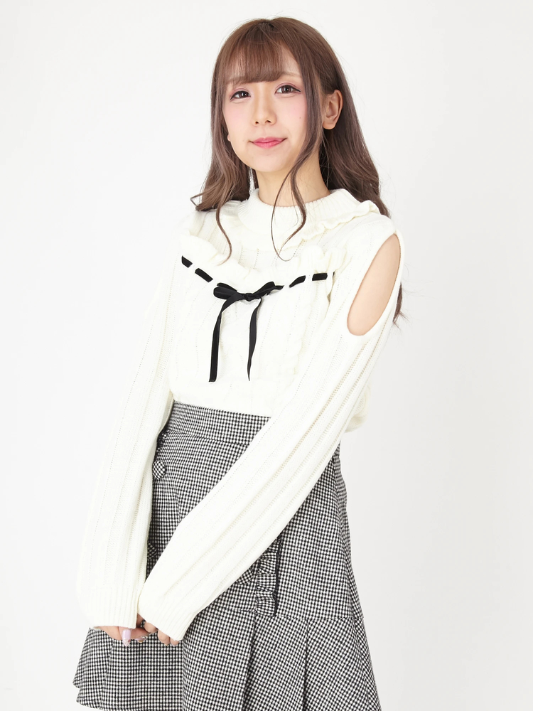 ハシゴリボン肩開きプルオーバー - Ank Rouge(アンクルージュ)のニット