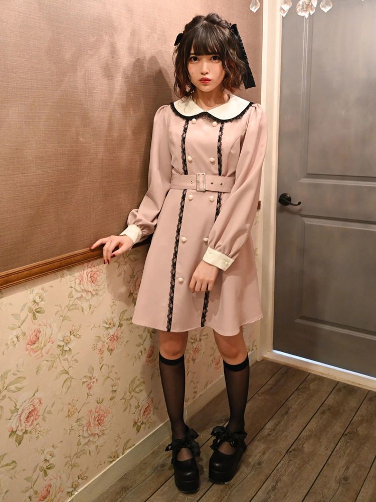 FOXY ダブルボタンワンピースベージュ <美品>