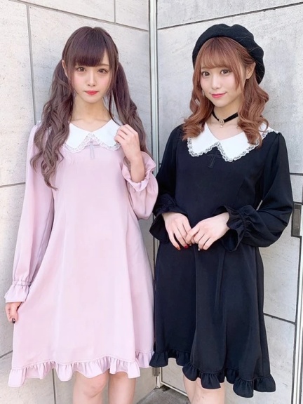 クロスワンポイントワンピース(ピンク)