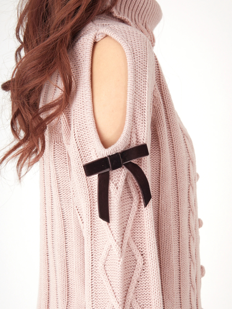 ハートケーブル肩開きニットワンピース - Ank Rouge(アンクルージュ)の