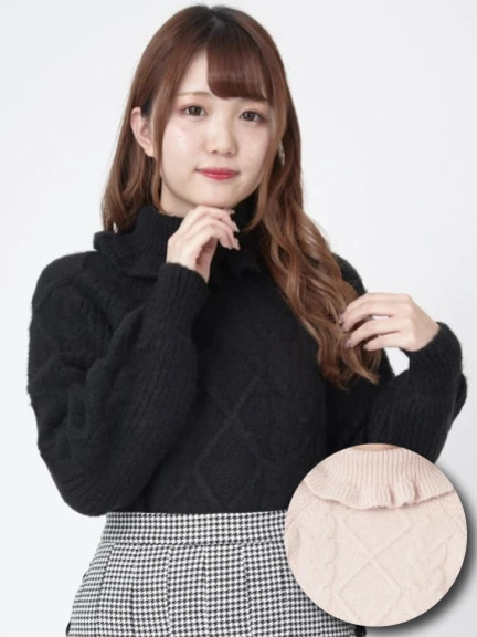 BACKリボンケーブルニット - Ank Rouge(アンクルージュ)のニット