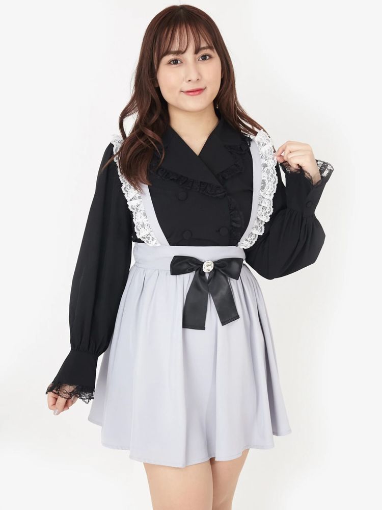 Ank Rouge ジャンスカ　ワイシャツ❌ ビジューリボンジャンスカ - Ank Rouge(アンクルージュ)の