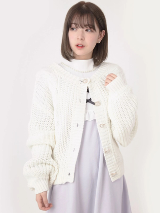 アンミヌUNMINOU☆マルチドットムースカーディガン(WHITE) マルチドットムースカーディガン(WHITE) | CARDIGAN | UN MINOU