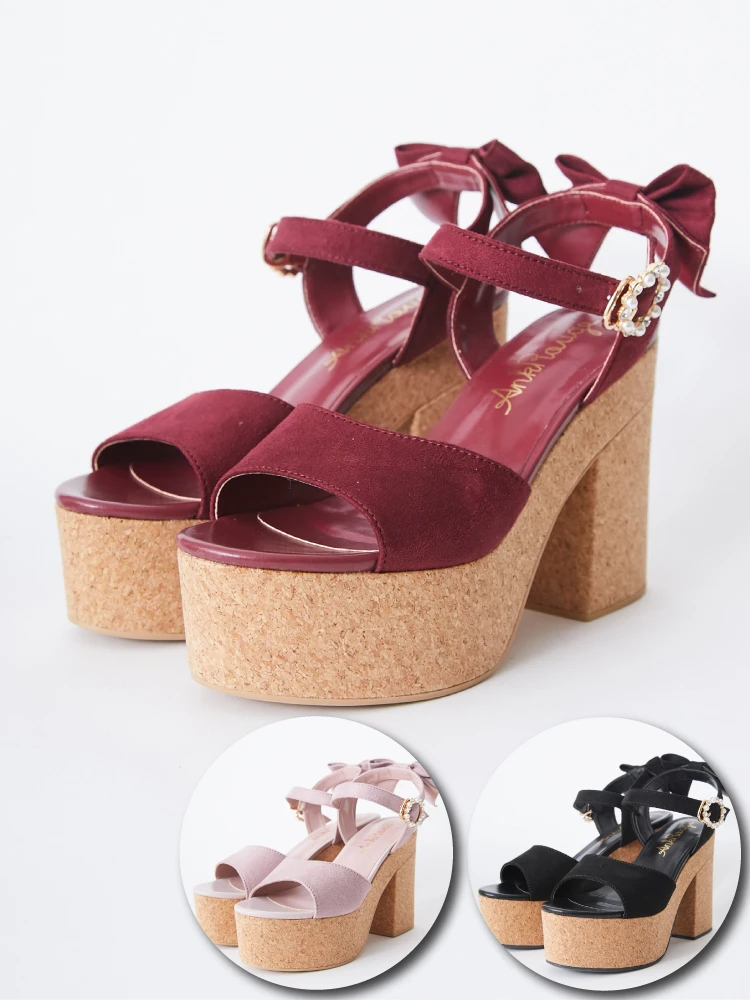 【美品】Ank Rouge♡アンクルージュ＊フリフリリボンサンダル LLサイズ 美品】Ank Rouge♡アンクルージュ＊フリフリリボンサンダル LLサイズ