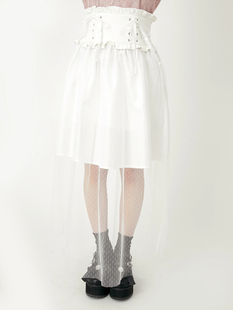 合皮ベルトチュールスカート - Ank Rouge(アンクルージュ)のスカート