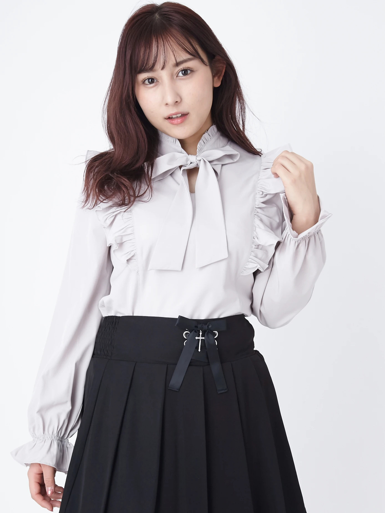 ホランイ‼️unliens tsunagi2025ブラウスセット価格！ ストライプリボンタイブラウス - Ank Rouge(アンクルージュ)の