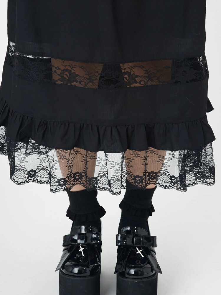 き*あ様 EXCENTRIQUE ジャンスカ ストライプローズ柄ジャンスカ | kawaii | axes femme online shop