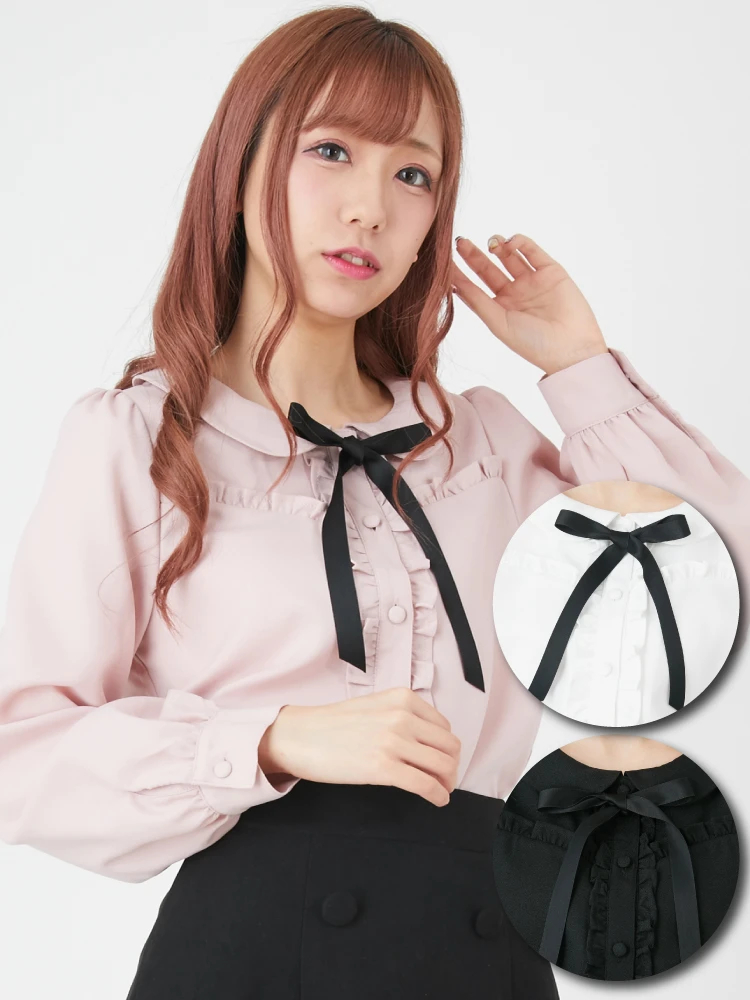 リボンタイフリルブラウス - Ank Rouge(アンクルージュ)のシャツ