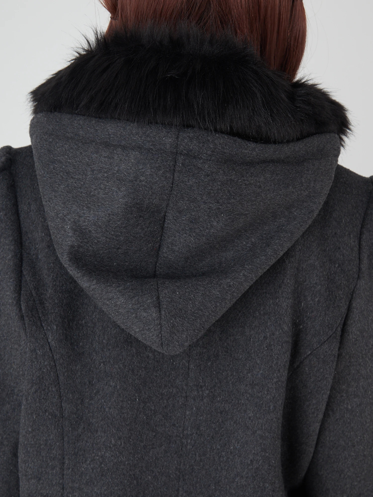 Ank Rouge フロントリボンスカラップショート ショートコート グレー フロントリボンスカラップショートコート - Ank Rouge(アン