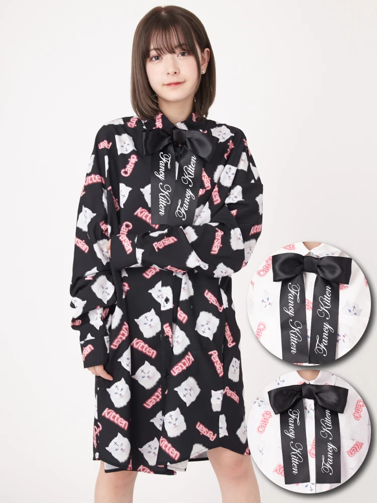 CatプリントBigシャツ - Ank Rouge(アンクルージュ)のシャツ・ブラウス