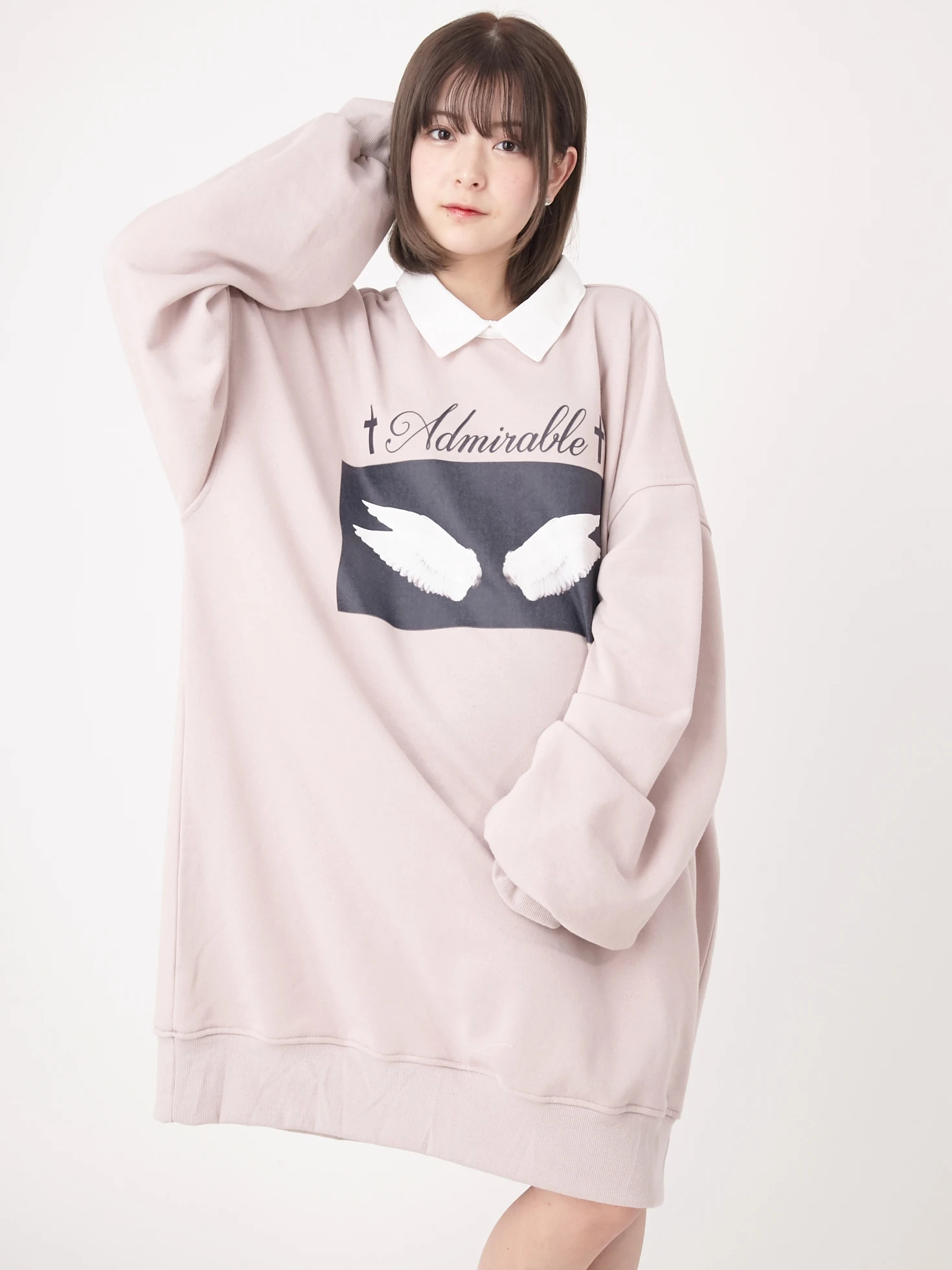 ♡Ank Rouge 明日カノ フリルプルオーバー スウェットワンピース