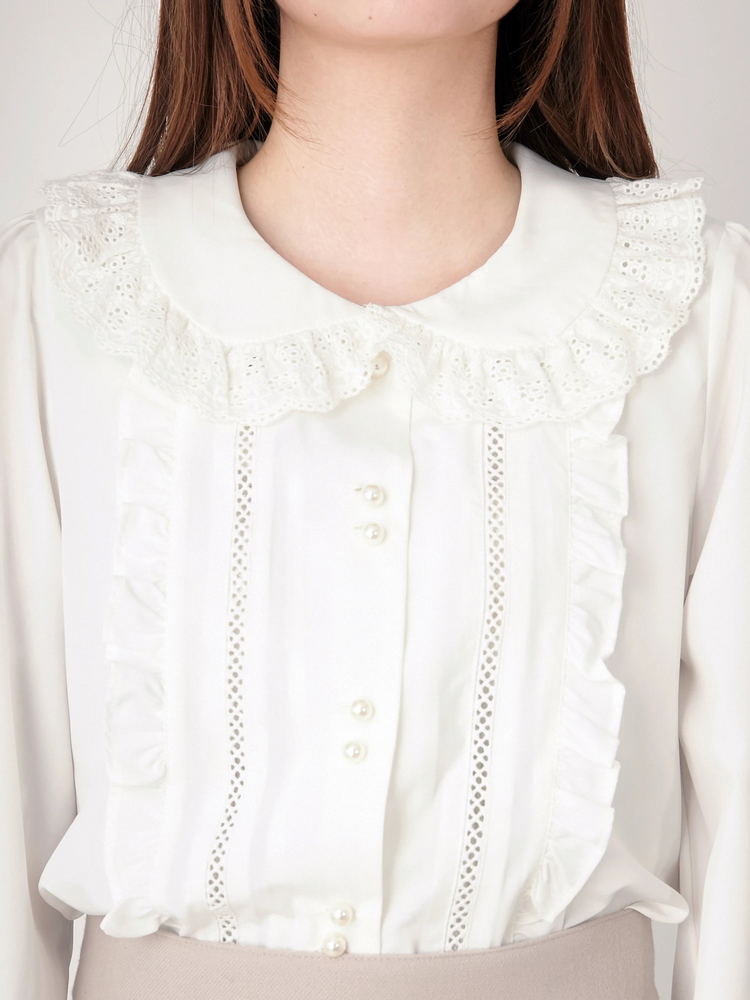 レースフリルドーリーブラウス - Ank Rouge(アンクルージュ)のシャツ