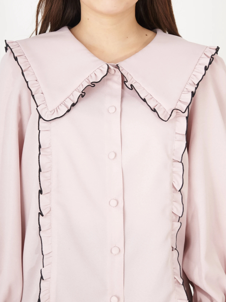 Ank Rouge♡フリル付きピンク長袖チュニック Ank Rouge♡フリル付きピンク長袖チュニック