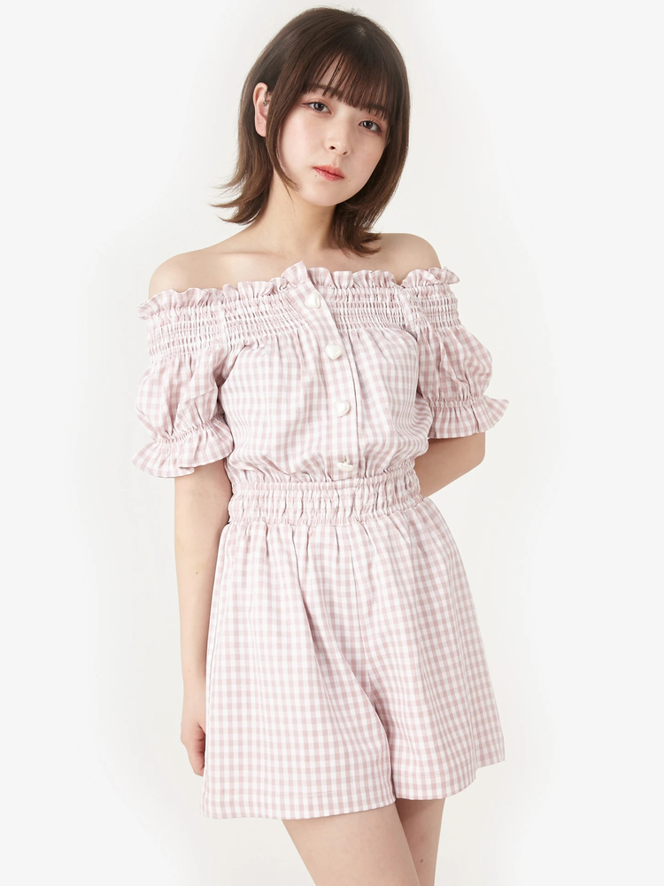 AnkRouge グレーチェックコンビネゾン チェック柄セーラーコンビネゾン - Ank Rouge(アンクルージュ)の