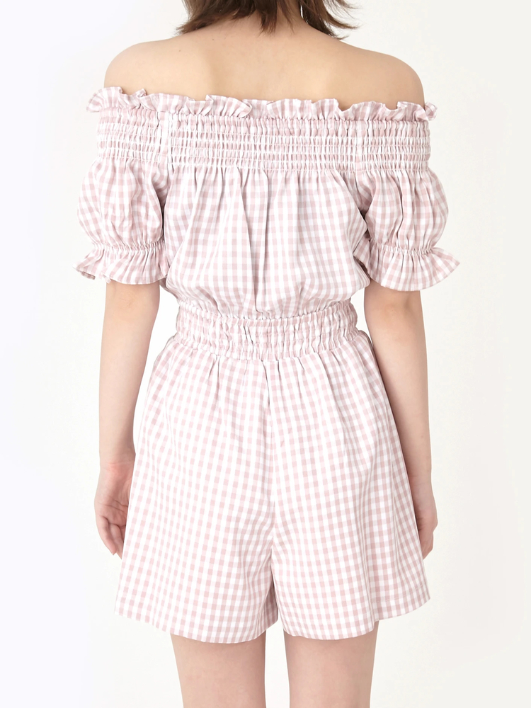 美品　マイラン　パガニーニコンビネゾン　リネンオールインワン　ピンク　S 近年 美品 マイラン パガニーニコンビネゾン リネンオールインワン ピンク S