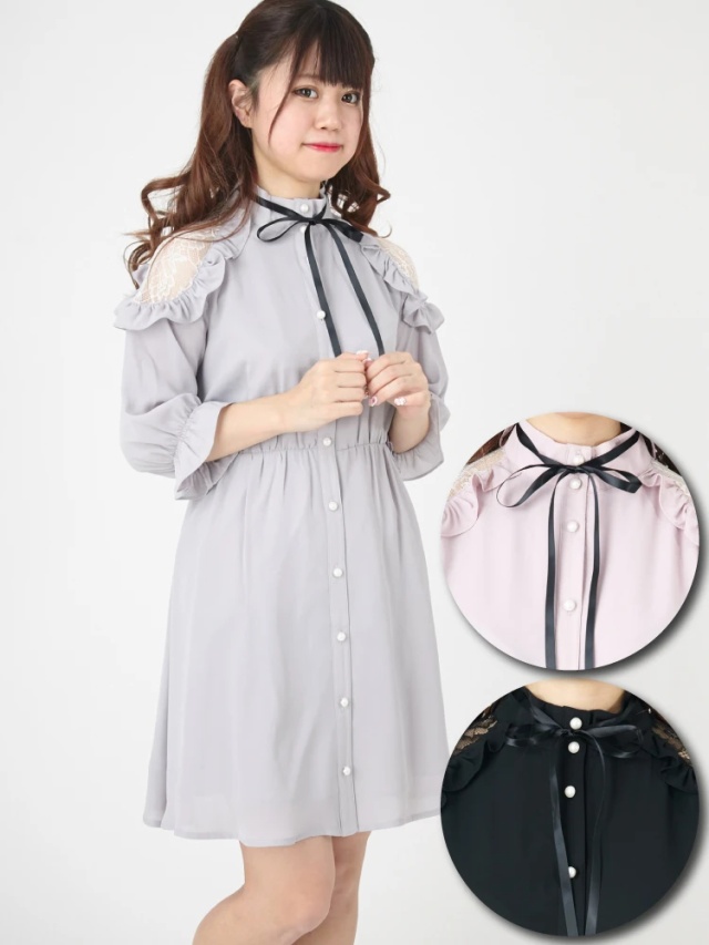 肩開きワンピース - Ank Rouge(アンクルージュ)のワンピース  