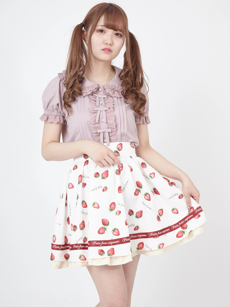 [No.470] TRALALA*ピンクシフォンブラックレーススカート No.470] TRALALA*ピンクシフォンブラックレーススカート - メルカリ