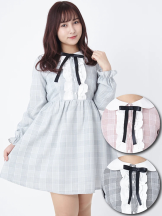 丸えりフリルワンピース - Ank Rouge(アンクルージュ)のワンピース