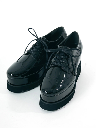【限定値下げ】アンクルージュ　レース×合皮厚底シューズ レース×合皮厚底シューズ - Ank Rouge(アンクルージュ)の