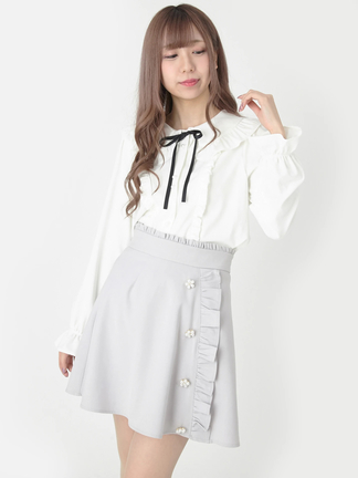 me+em select スカート 「 2color 」アシンメトリーレース