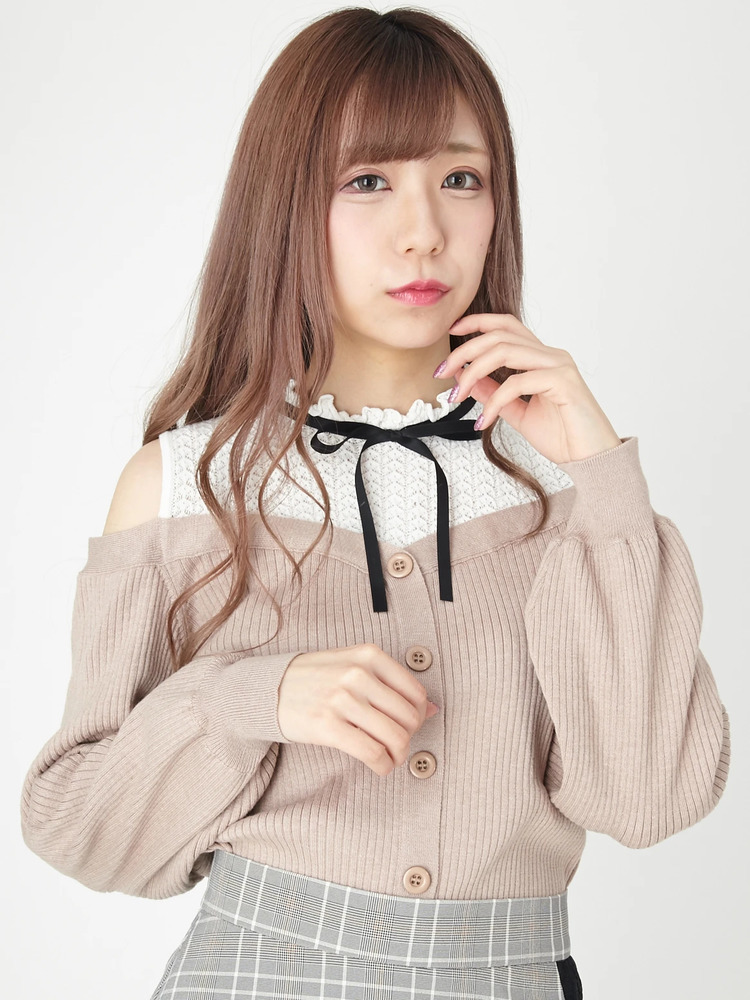 レース編み切替オフショルニット - Ank Rouge(アンクルージュ)の