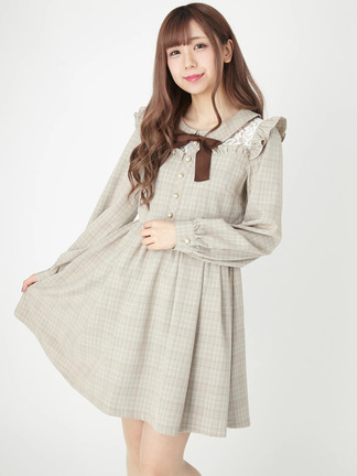 チェック柄レースヨークワンピース - Ank Rouge(アンクルージュ)の