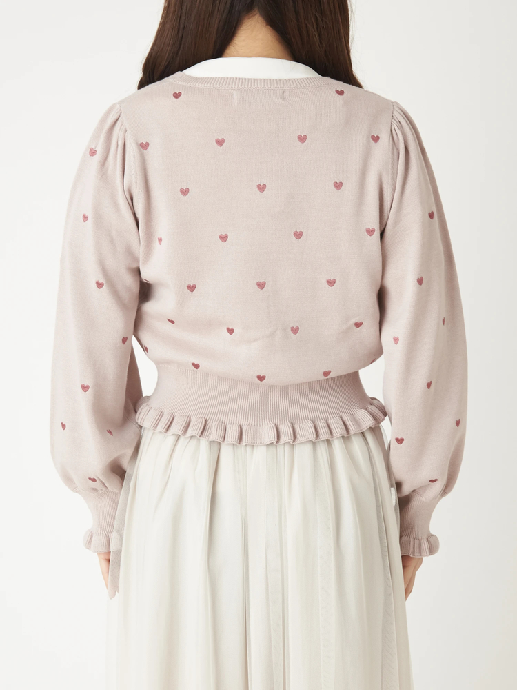 ハート刺繍コンパクトカーディガン - Ank Rouge(アンクルージュ