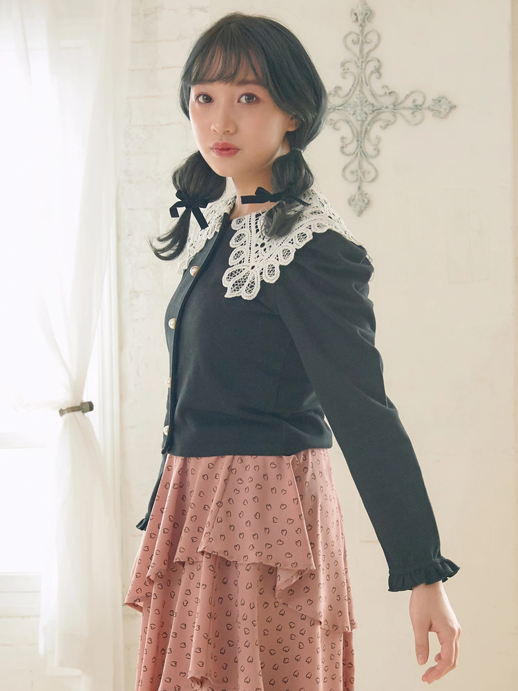 ケミカルレース衿トップス - Ank Rouge(アンクルージュ)のTシャツ