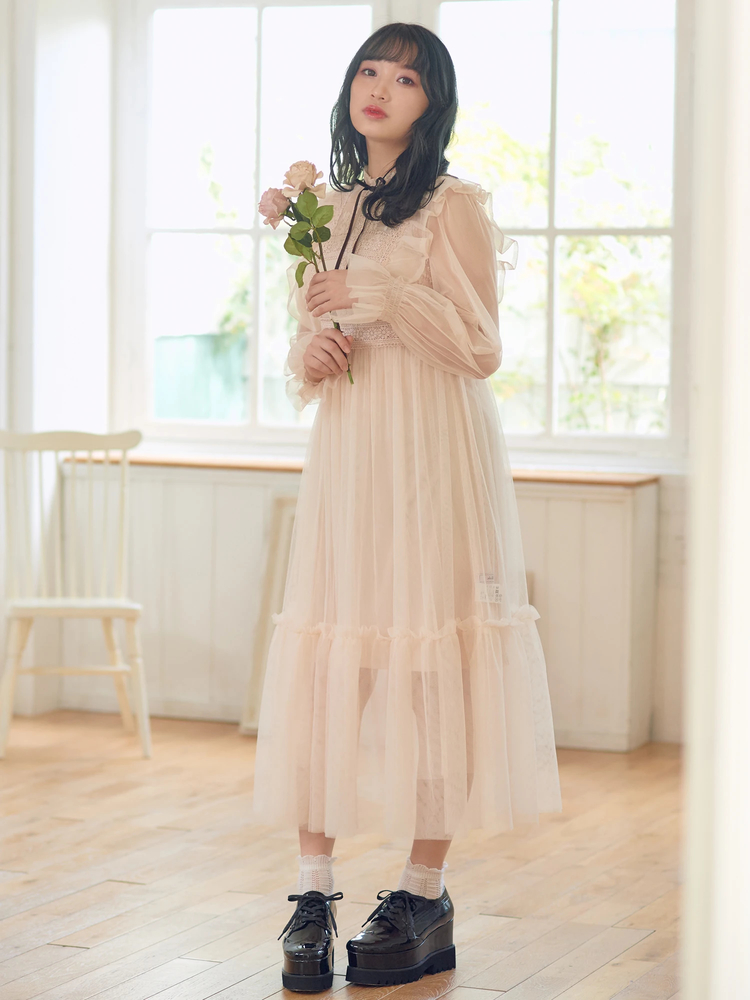 meltie pium Ank Rouge ワンピース Melt roseフリルJSK - Ank Rouge(アンクルージュ)のワンピース