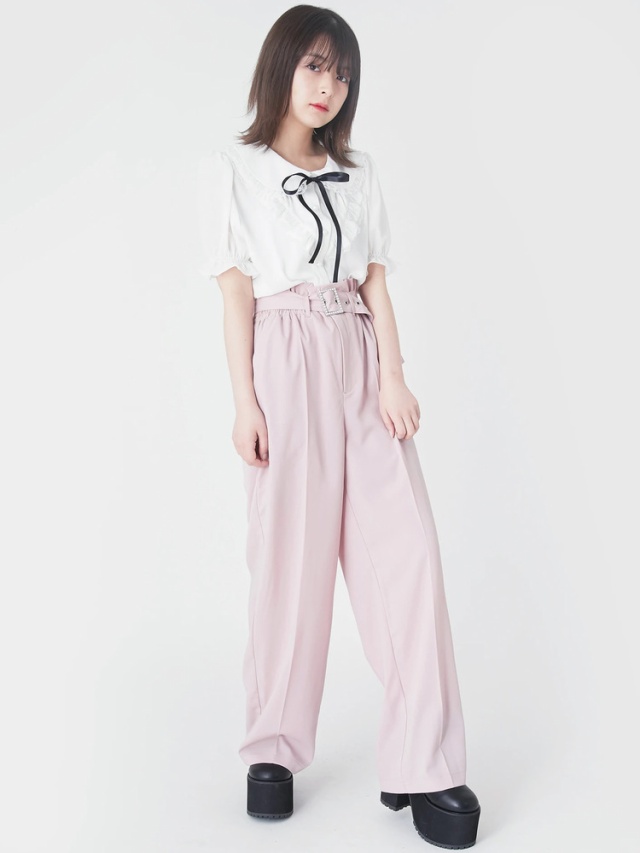 ベルト付きスラックス - Ank Rouge(アンクルージュ)のパンツ  