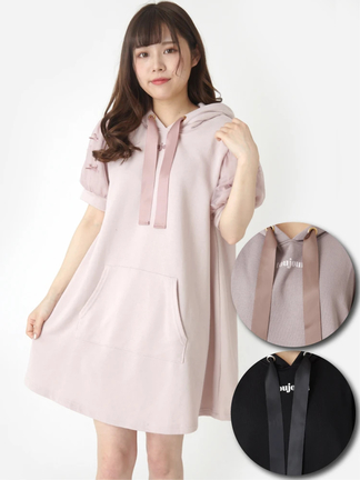 メニーリボンチュールパフパーカーワンピース - Ank Rouge(アン