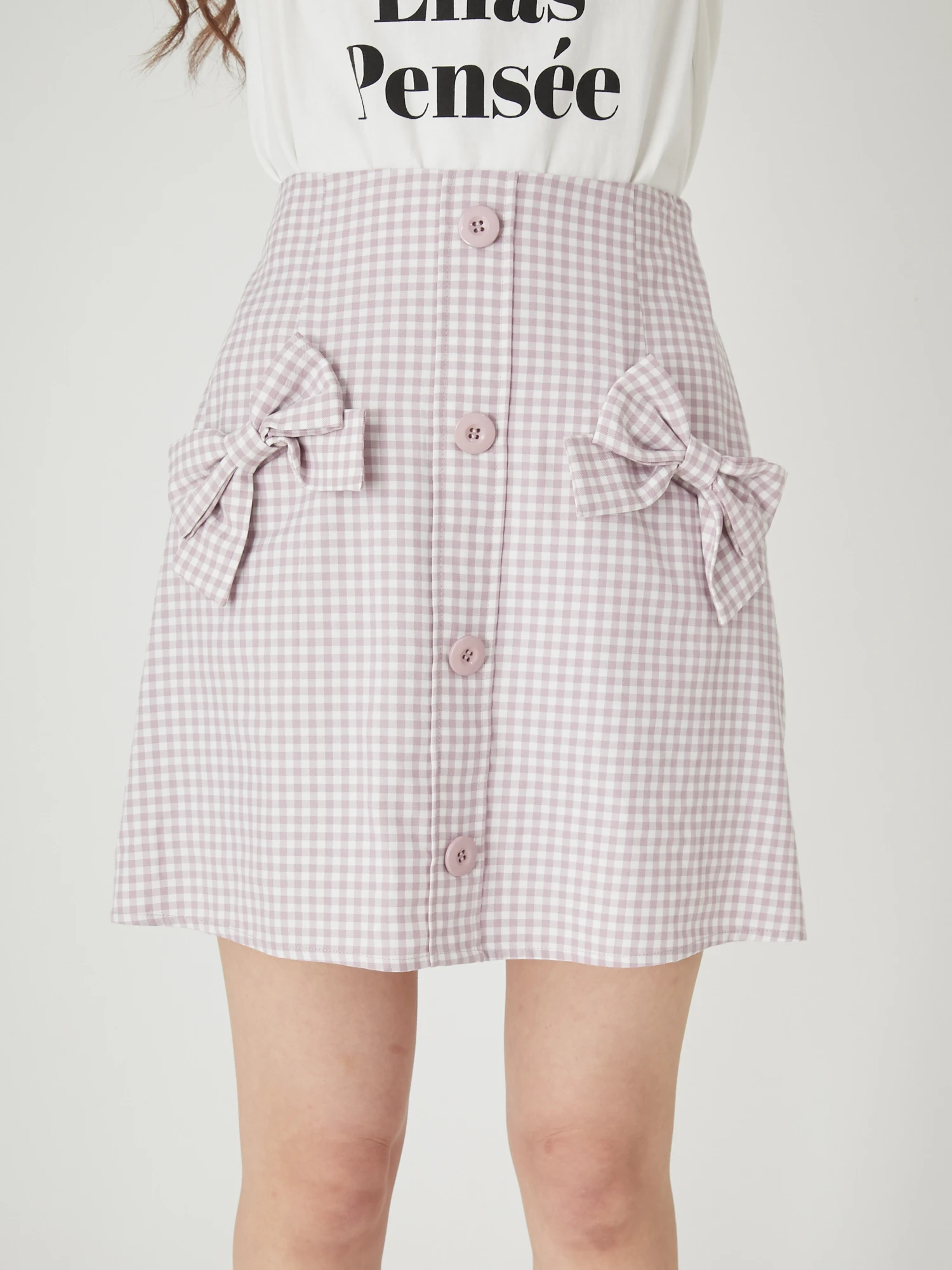 リボンポケットギンガムSK - Ank Rouge(アンクルージュ)のスカート 
