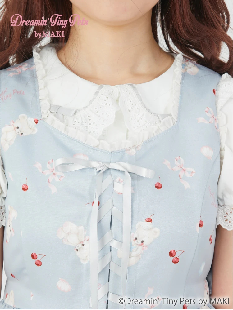 AnkRouge×MAKIコラボJSK ブルー ブラウス セット AnkRouge×MAKIコラボJSK - Ank Rouge(アンクルージュ)のワンピース
