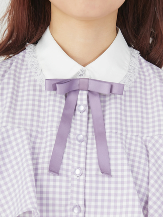 hagumu ⿻ リネン ギンガムチェック ワンピース バンドカラー ルーズ hagumu ⿻ リネン ギンガムチェック ワンピース バンドカラー