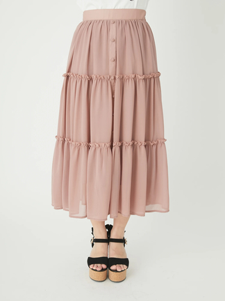 ティアードシフォンマキシSK - Ank Rouge(アンクルージュ)のスカート