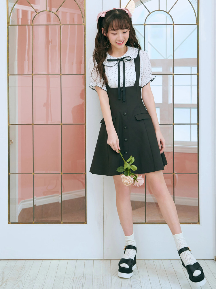 cynge サスペンダー付スカート XSサイズ展開】【ロングセラー】ハイウエストサスペンダー